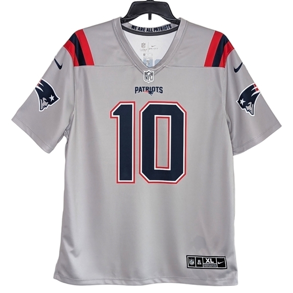 NE Patriots Mac Jones #10 Nike Gray Inverted Official NFL Legend Jersey Size XL - Picture 16 of 16